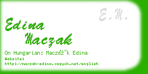 edina maczak business card